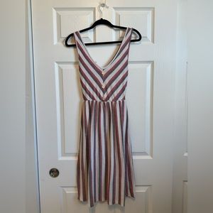 SUMMER DRESS - Red White and Blue Knit Dress (L)